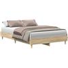 vidaXL Giroletto Senza Materasso Rovere Sonoma 120x190cm in Truciolato, mobili per Camera da Letto, Base del Letto, Letto Matrimoniale, Letto