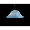 Generico Lampadario a sospensione classica in vetro con catena 1 luce Duna Azzurro D.40 cm lampada da soffitto in vetro per cucina bagno camera soggiorno scala corridoio cucinino