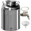 SHOPROM Bidone per Olio in Acciaio Inox 50 Litri, Contenitore Alimentare con Coperchio e Rubinetto, Antiruggine, per Olio Vino e Liquidi