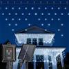 Aigostar Luci Solari da Esterno/Interno - 3M+5M*0.6M Cascata di Luci per Esterno 100 LED, 8 Modalità, IP65, Luce Fredda, Tenda Luminosa per Giardino, Balcone, Camera da Letto