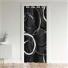 Loussiesd Tenda per Porta da Camera da Letto con Design Geometrico a Cerchio, Tenda Decorativa per Armadio, Tenda Moderna con Arte Astratta in Grigio, Bianco e Nero, Trattamenti per Finestre 86x203cm