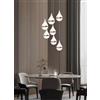 TEKHOME Lampadario LED Moderno a Sospensione 80W, Design Goccia Elegante, Luce Fredda 6500K, Illuminazione per Sala da Pranzo e Soggiorno - LP-18OF (ORO 6500K)