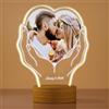 Rainsar Lampada Personalizzata con Immagine Luce Notturna LED Lampade, Portafoto Foto Personalizzata Idee Regalo San Valentino Anniversario Natale, 3D Cuore Amore Lampade Illusione Ottica