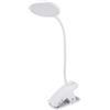 PURElite Clip-on LED Lamp - Rechargeable Flexible LED Table Light, Adjustable Neck & Clamp Included, Natural Daylight Bulbs for Reading, Needlework, Sewing, Crafting - White