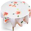 DecoMeister Tovaglia Ø 140 cm - Copritavolo Antimacchia e Lavabile - Tela Incerata Rotonda per Tavolo Cucina e Giardino - Impermeabile e Idonea per Alimenti - Fiori 01