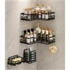 Generico Mensole Doccia Senza Forare 4 Pezzi Acciaio Inox Nero Organizer Doccia Adesivo Porta Shampoo Antiruggine