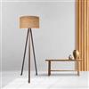 lux.pro Lampada da Terra a Treppiede Alta 140 cm Piantana Tripode con Paralume Cilindrico Design Moderno per Soggiorno Camera da Letto Angolo Lettura - Marrone