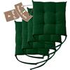 Il Tuo Artigiano Design Set 4 o 6 Cuscini per Sedie da Cucina Made in Italy - Cuscini Sedie Cucina set da 6 40x40 cm spessore 6 cm - Imbottiture in Spugna e Soffice acrilico (4, Verde)