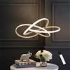 Huilefu Moderna sospensione LED con design a spirale, 64W dimmerabile con telecomando, luce a lampadario regolabile in altezza, per soggiorno, camera da letto, sala da pranzo, isola della cucina (D - Bianco)