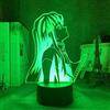 KJsdaADSA 3D Night Light Japanese Anime Illusion Led Decor Lamps Kimetsu no Yaiba Muichiro Tokito Led Night Light per camera da letto Decor regalo 16 colori