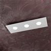 Top Light PLAFONIERA LED MODERNA RETTANGOLARE 3 LUCI METALLO GRIGIO L 60 CM
