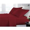 BANZAII TEXTILE INNOVATOR ONLINE Banzaii Completo Lenzuola Matrimoniale Maxi 100% Puro Cotone Alta qualità Made in Italy (per materassi 180 cm, altezza fino a 30 cm) Bordeaux