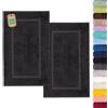 Lavea® 2 Tappetini Bagno 50x80 cm in 100% Cotone - Tappeti Bagno Assorbenti e Lavabili - Ideali come Tappeto Bagno o Tappetino Doccia - Nero