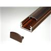Marc LED Ltd 5 x profili LED in alluminio effetto legno wengé, 1 m, con coperchio opale (PMMA) e inserti; 5 x profili in alluminio per LED Strips; legno Wenge, set con copertura OPAL e due terminali; 1000 mm.
