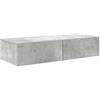 vidaXL Scaffale a Parete con Cassetti Grigio 80x33x17 cm in Truciolato, mensola da Muro con mobiletto, mobiletto portaoggetti Montato a Muro, unità a Muro sospesa