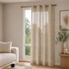 TEXTILE COLLECTION Tenda Canapone Roby Effetto Lino con Anelli - Media Coprenza 135×280 cm - 8 Colori Disponibili (Sabbia)