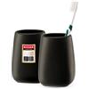 KADAX Bicchiere da bagno, bicchiere per spazzolini da denti in ceramica, tazza da bagno, porta spazzolino, tazza d'acqua, opaco (nero, 2 pezzi)