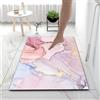 Hixingo Tappeto da Bagno in Diatomite, Tappeto Bagno Cucina Antiscivolo, Motivo Marmo Colorato Tappetino Assorbente e Asciugatura Rapida, Tappetino per Doccia e Ingresso (50x80cm,Oro Rosa)