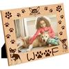 CREATCABIN Cornice per Foto con Baula di Cane Zampa di Animale Domestico Cornici per Foto in Legno con Incisione Display da Tavolo in Legno Cornice per Cartoline per Appendere Galleria 21.8x16.8cm