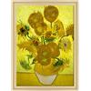 ConKrea QUADRO SU TELA CANVAS INTELAIATO - CON CORNICE - Another vase of sunflowers - Vaso di Girasoli per Van Gogh - 50x70cm - Stile Contemporaneo Legno Naturale - (cod.2699)