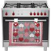 HOME ZEN HOUSEHOLD LINEN Copriforno Imbottito in Tessuto di Poliestere Effetto Lino Ricamato, 38x48 cm, Stile Shabby Chic (Shabby Chic Cuori)