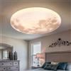 OOWOKS Plafoniera a LED a forma di luna, design moderno, dimmerabile, 3D, lampada da parete, con telecomando, per camera da letto, cameretta dei bambini (motivo mensile, 50 cm)