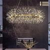 GLIvantad Lampadario moderno in cristallo oro rotondo - Splendente lampadario satellite artificiale - Ideale per camera da letto e soggiorno - Stile unico - 6 lampade - 68cm