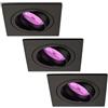 Ledvion - 3x SMART LED Faretti da incasso Siviglia, Nero, Slim WiFi, Dimmerabile, RGBWW, 2 Anni di Garanzia