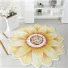 Morbuy Tappeto Soggiorno Soffice Morbido Tappeto a Forma di Fiore Antiscivolo Lavabile Tappeti Rotondo Moderni Interno Decorativo per Sedia Girevole Salotto Camera da Letto (100cm,Giallo)