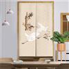 Surwin Noren Giapponese Tenda da Porta, Giapponese Noren Stile Divisorie Lunga Tappezzeria per Finestra Cucina Ristorante Negozio Doorway Decorazione (Nobile Gru,90x200cm)