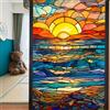 WAZUBC 2 Pezzi Pellicola per Finestre in Vetro Colorato, 45 x 100cm Pellicola Adesiva Statica in PVC Opaca per Privacy su Vetri delle Finestre, Soggiorno, Decorazione Casa Feste (Stile F)