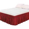 Generic Mantovane giroletto avvolgenti per letti con caduta regolabile, elastiche, volant antipolvere per letti Queen King Full Twin, lavabili in lavatrice (Rosso Vino, Queen)