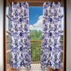 MAKA change your life quality MAKA 2PZ Tende per Interni 8 Occhielli 140 x 285 cm Tenda Finestra Julia Fiori Moderna per Soggiorno 100% Poliestere Ombreggianti Camera da Letto Diametro Anello 5cm Decorativa Para Sole (Blu)