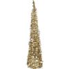 Totò Piccinni Albero di Natale POP UP slim artificiale con apertura semplice e veloce salvaspazio (Oro (Luce Calda), 150 Cm (90 Led))
