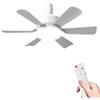 Uverbon Ventilatore da Soffitto con Luce e Telecomando, 46CM Lampadario Ventilatore a Soffitto con Lampadina E27 40W, LED Dimmerabile in 3 Colori, 3 Velocità, Timer, Per Camera da letto, Ufficio (Bianco)
