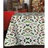 RICAMI FIORENTINI BALDI Tovaglia cotone VISCHIO. Tovaglia natalizia. Made in Italy (Ovale cm 160x240 con 12 tovaglioli)