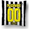 love print Cuscino Tifoso Calcio Serie a Tifoso Interista,Milanista, Romanista con nome e numero personalizzabile logo Stampa full print (40X40 QUADRATO) (Tifoso Juventino)