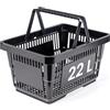 KONZEPT Cestino per la spesa, 22 l, colore nero, versatile, con due manici, per la spesa, giardino, casa, garage e auto (circa 43 x 30 x 23 cm)