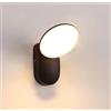 Dopa Dopastore Applique da Parete LED 12W Design Moderno Nero con Testa Circolare Rotante per Ambienti Interni e Esterni IP54 (Luce naturale 4000K)