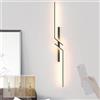 GZZBMY LED Lunga Applique da Parete con Telecomando Dimmerabile Lampada da Parete Moderna Interni Luce da Parete 20W 2700K-6500K Soggiorno Letto Corridoio Illuminazione (Nero,120cm)