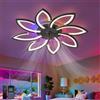 Fachae RGB Ventilatore Da Soffitto Con Luce E Telecomando, Moderno Plafoniera Con Ventilatore Silenzioso LED Dimmerabile, DC 6 Velocità Lampadario Con Ventilatore Reversibile Per Camera Da Letto