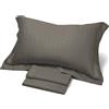 Novia: Raso Sateen completo letto 2 Piazze - TORTORA - Completo letto di raso luxury, raso sateen 100% cotone, Facile da Lavare, Alta Qualità