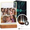 Maverton Cornice LED luminosa con supporto in legno - Quadro in vetro acrilico personalizzato con collage di foto - Lampada con foto per donna per il compleanno - Nonna - L - 15x24x4,5cm