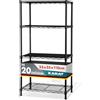 KARAT Scaffale in metallo decorativo e robusto, scaffale per cantina per bagno, cucina, ufficio, interni ed esterni (55x35x110-nero-rocky: ⌀ 19mm)