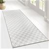 Floordirekt Tappeto passatoia con Motivo, Realizzato su Misura, per Cucina, corridoio e Soggiorno, Ornamento Vintage a griglia Orientale (80 x 150 cm, Bray)