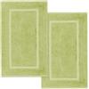 Lavea® 2 Tappetini Bagno 50x80 cm in 100% Cotone - Tappeti Bagno Assorbenti e Lavabili - Ideali come Tappeto Bagno o Tappetino Doccia - Verde tiglio