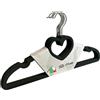 Tata Home 10 Pezzi Grucce Appendiabiti con Cuore in Velluto Antiscivolo Salvaspazio con Gancio Girevole Colore Nero
