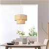 lux.pro Lampada a Sospensione con 2 Paralumi Cilindrici Lampada Pendente a Paralume Doppio Ø 30 cm a Forma Cilindrica per Soggiorno Cucina Sala da Pranzo - Effetto Rattan