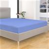 BANZAII TEXTILE INNOVATOR ONLINE Banzaii Lenzuolo sotto con Angoli Invernale Felpato in Flanella Anti-Pilling 100% Cotone Tinta Unita Due piazze Matrimoniale 160/170 x 200 cm Azzurro Scuro