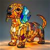 Generico Lampada a forma di Corgi e Carlino, Serie Cani Luce Notturna Artistica, Lampada Tavolo Resina Macchiata, Animale Simpatiche Cani Lampade Comodino Tema Luci Artistiche, Per Decorazioni Camera Letto